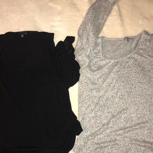 2 cut-out shoulder shirts